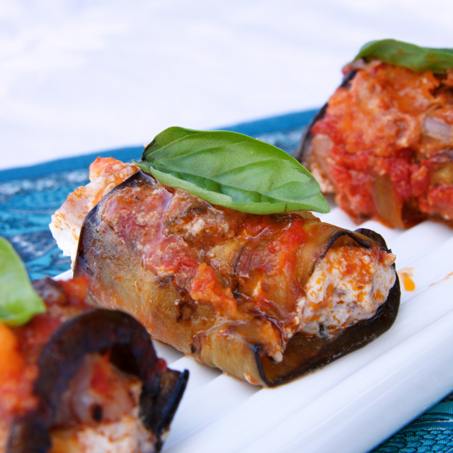 Aubergine Rolls with Ricotta & Proscuitto ILoveCooking