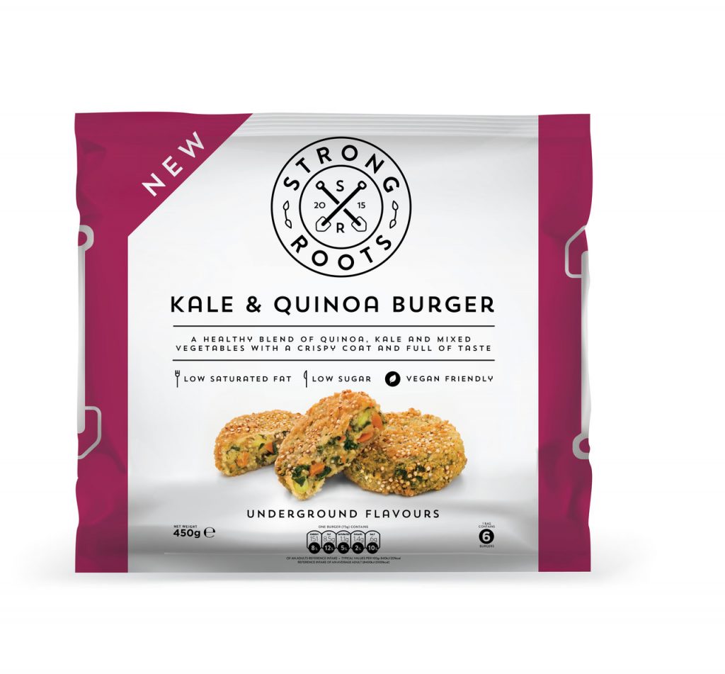 Strong Roots Lauch Kale & Quinoa Burger ILoveCooking